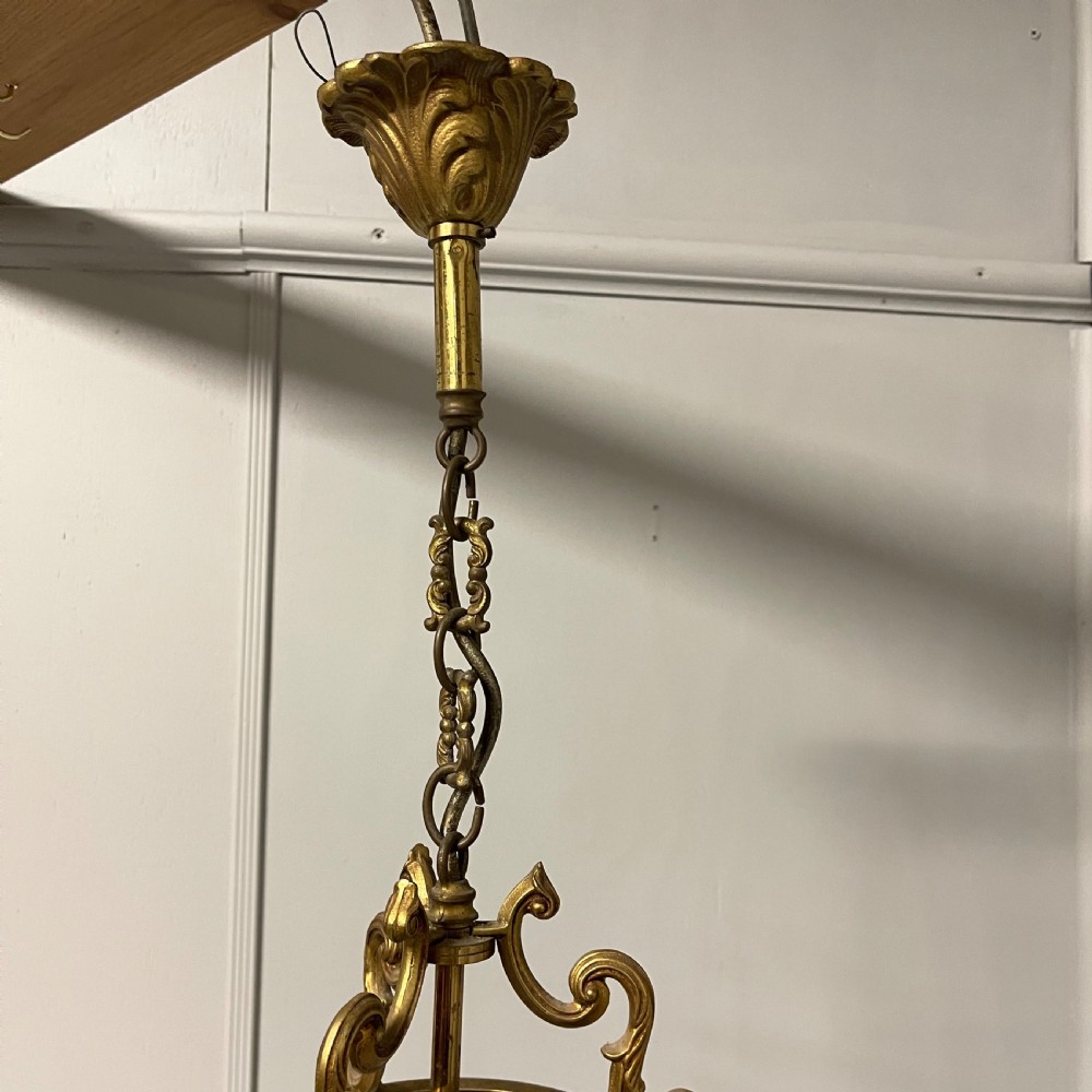 Pair of French brass cylinder hanging lanterns View VIII