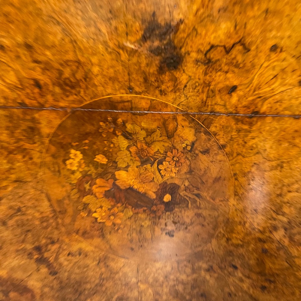 Large Burr walnut & marquetry centre table  View VI