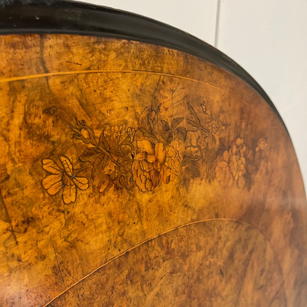 Large Burr walnut & marquetry centre table  View VIII