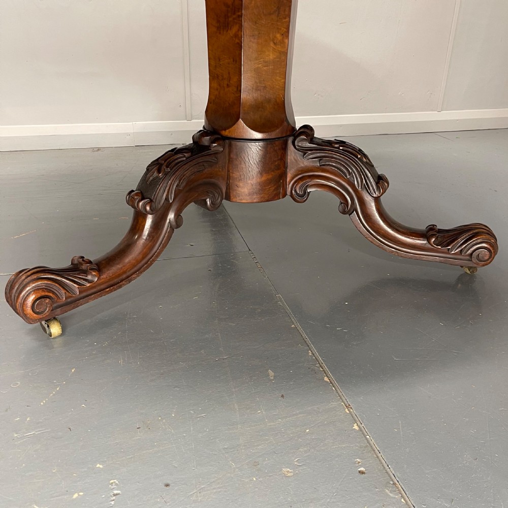 Large Burr walnut & marquetry centre table  View X