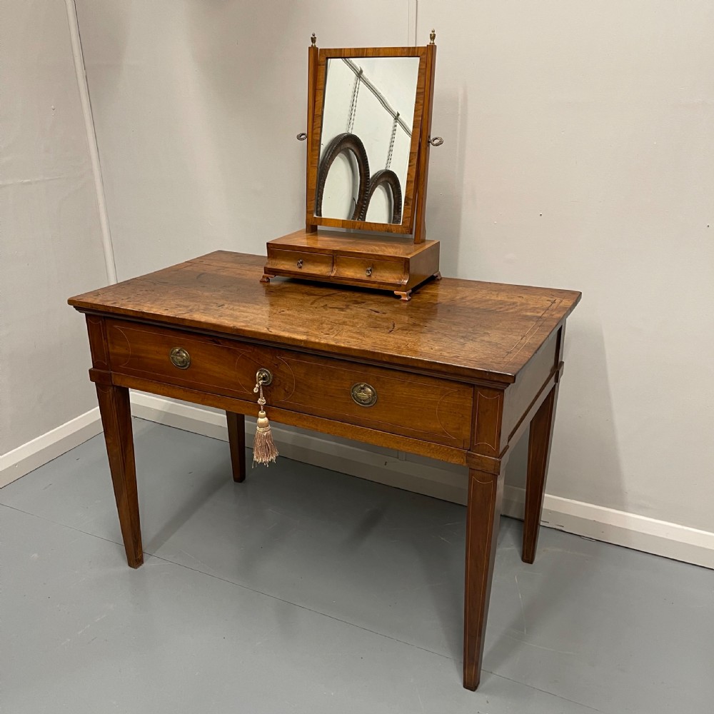 French provincial Empire fruitwood inlaid desk View III