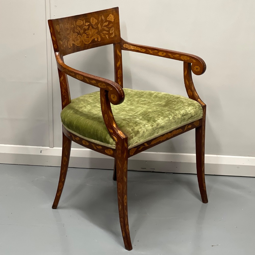 19th century Dutch marquetry armchair