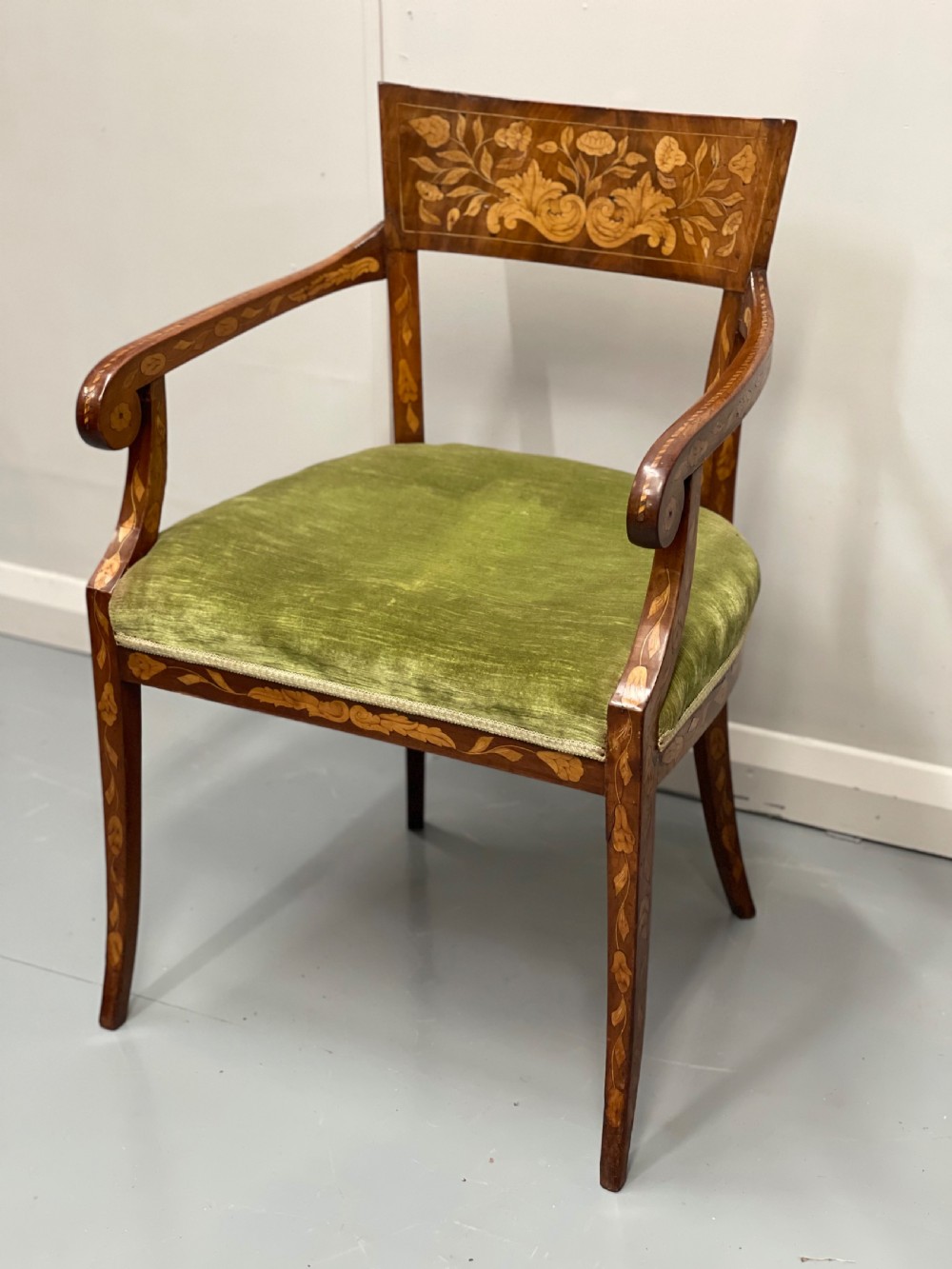 19th century Dutch marquetry armchair View V
