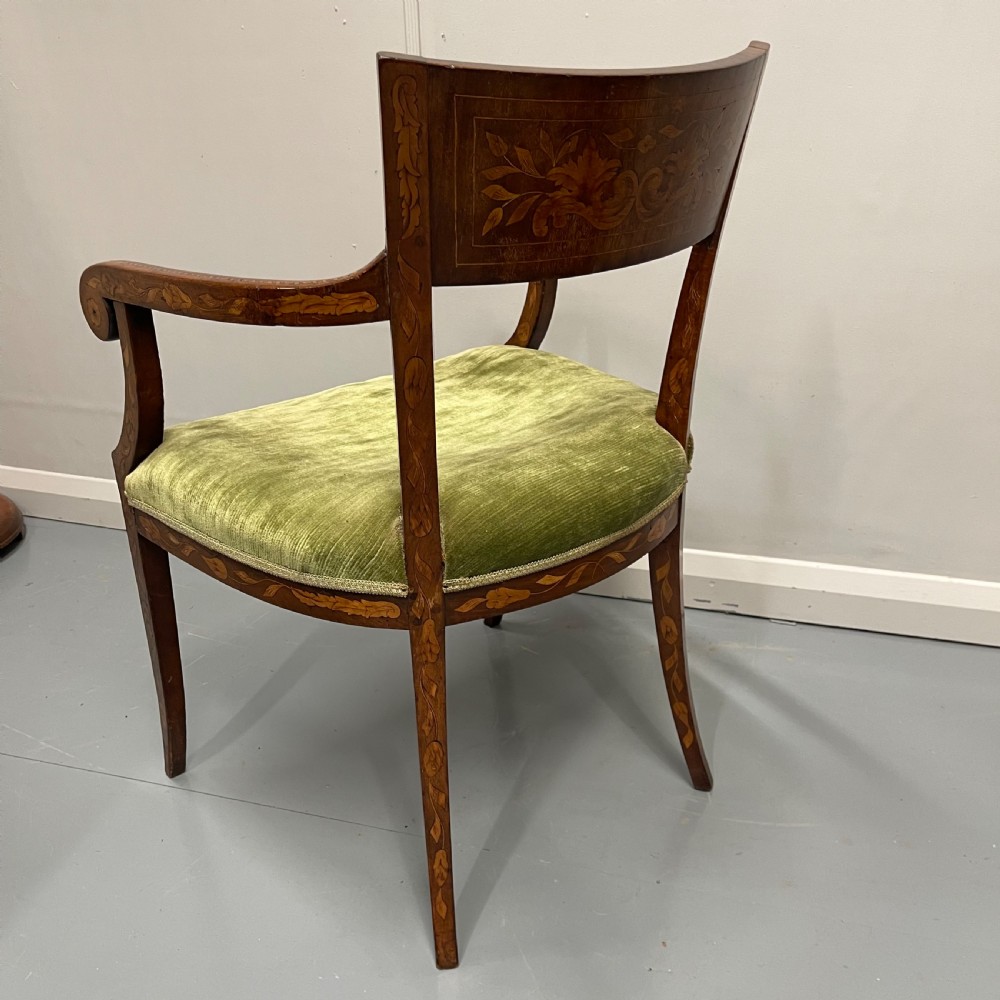 19th century Dutch marquetry armchair View IX