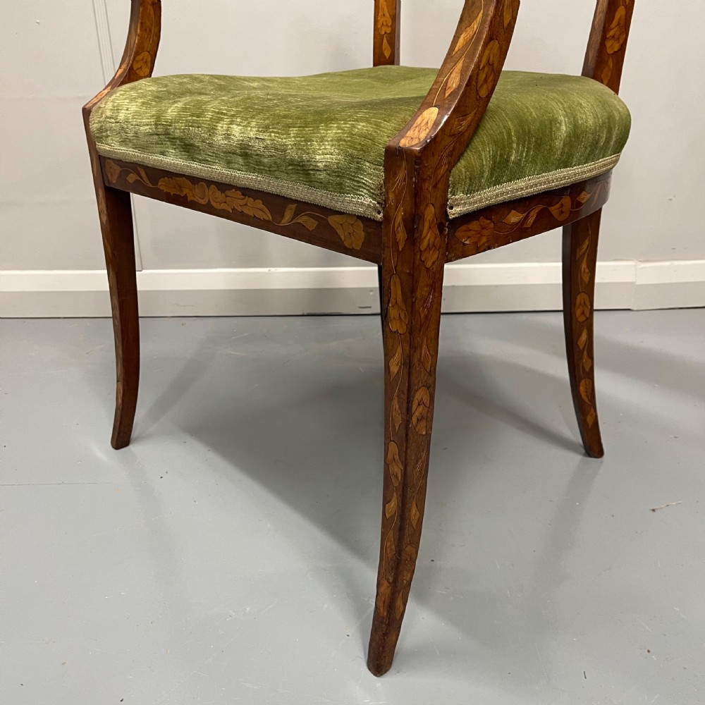 19th century Dutch marquetry armchair View XI