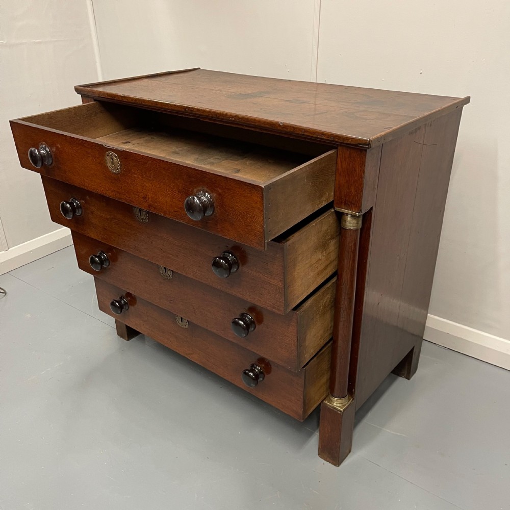 French Empire oak commode with black handles View IV