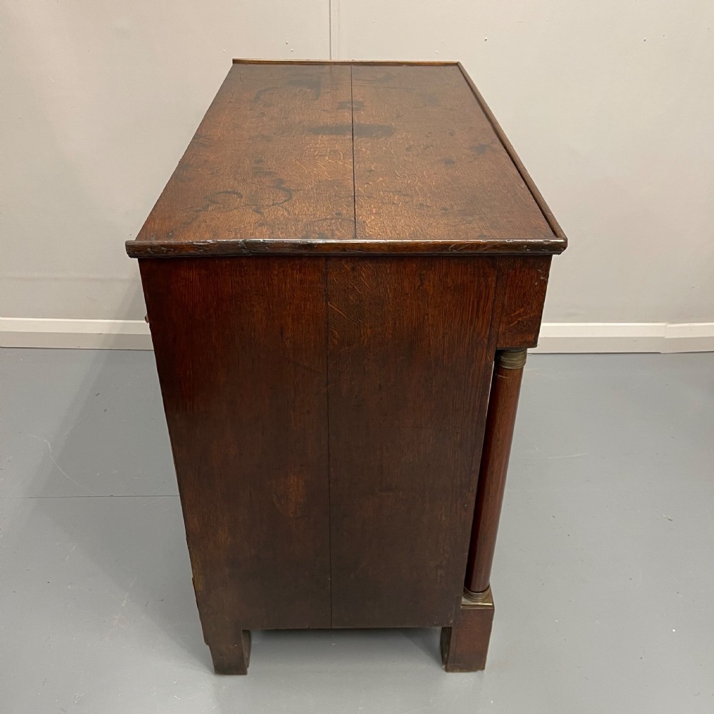 French Empire oak commode with black handles View IX