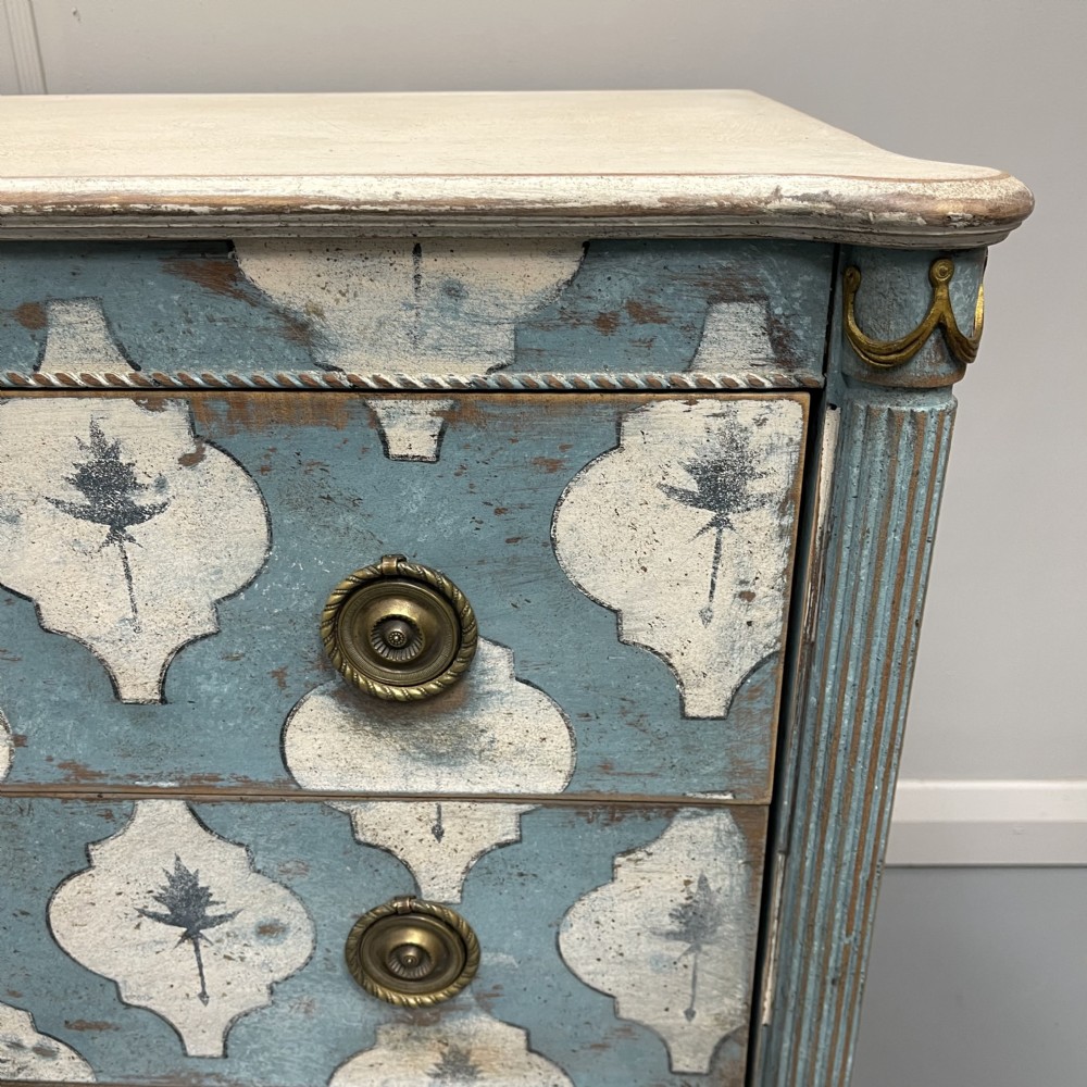 French empire style stencil painted commode  View IV