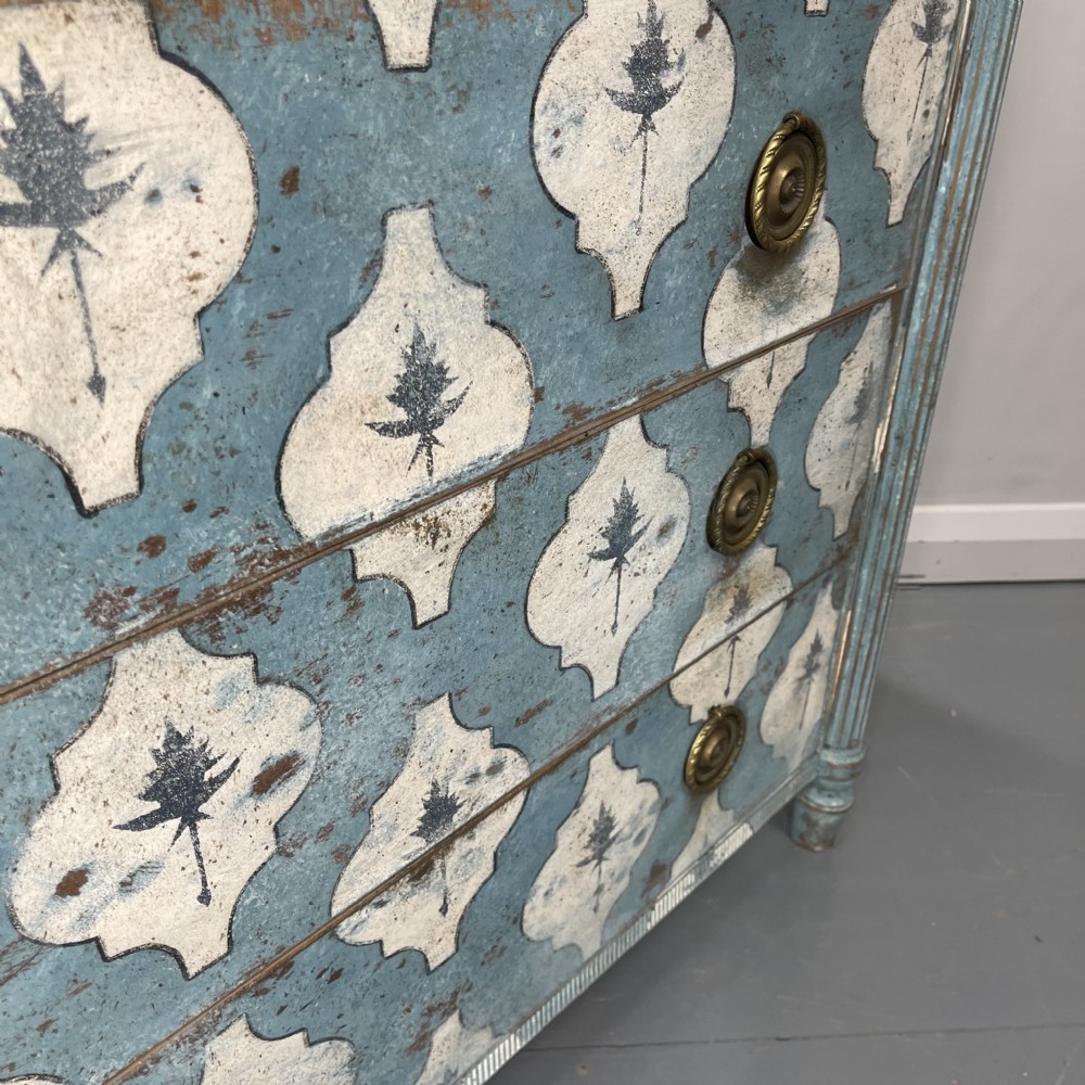 French empire style stencil painted commode  View VI