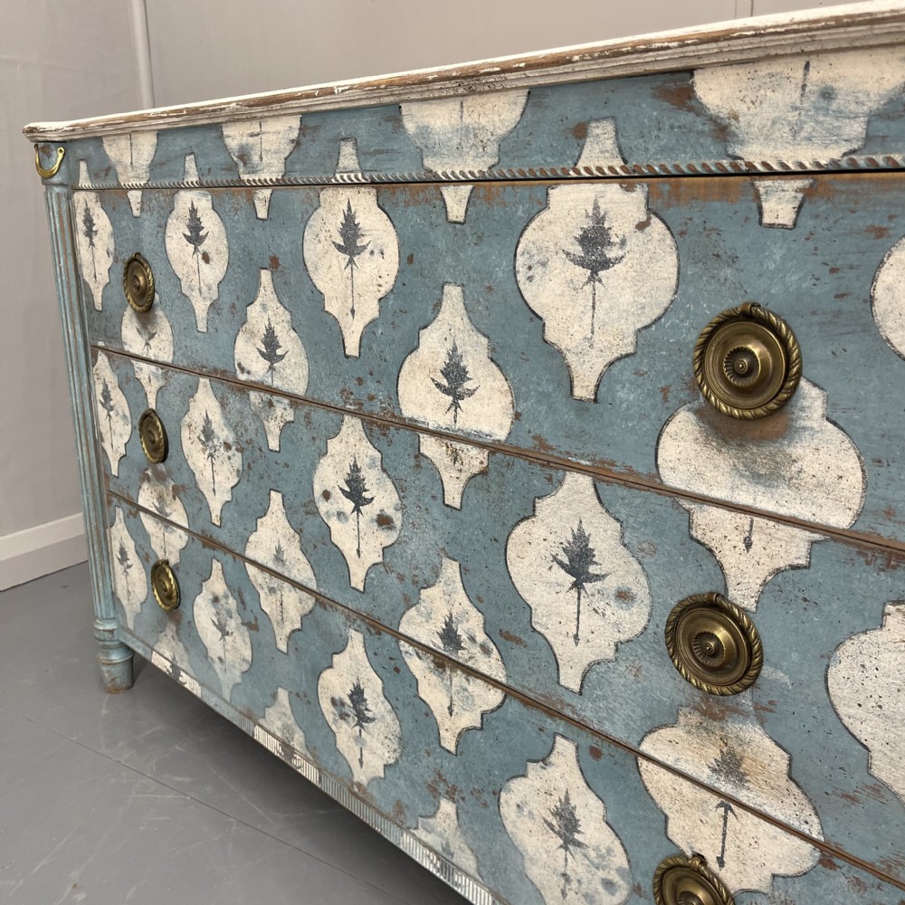 French empire style stencil painted commode  View VII
