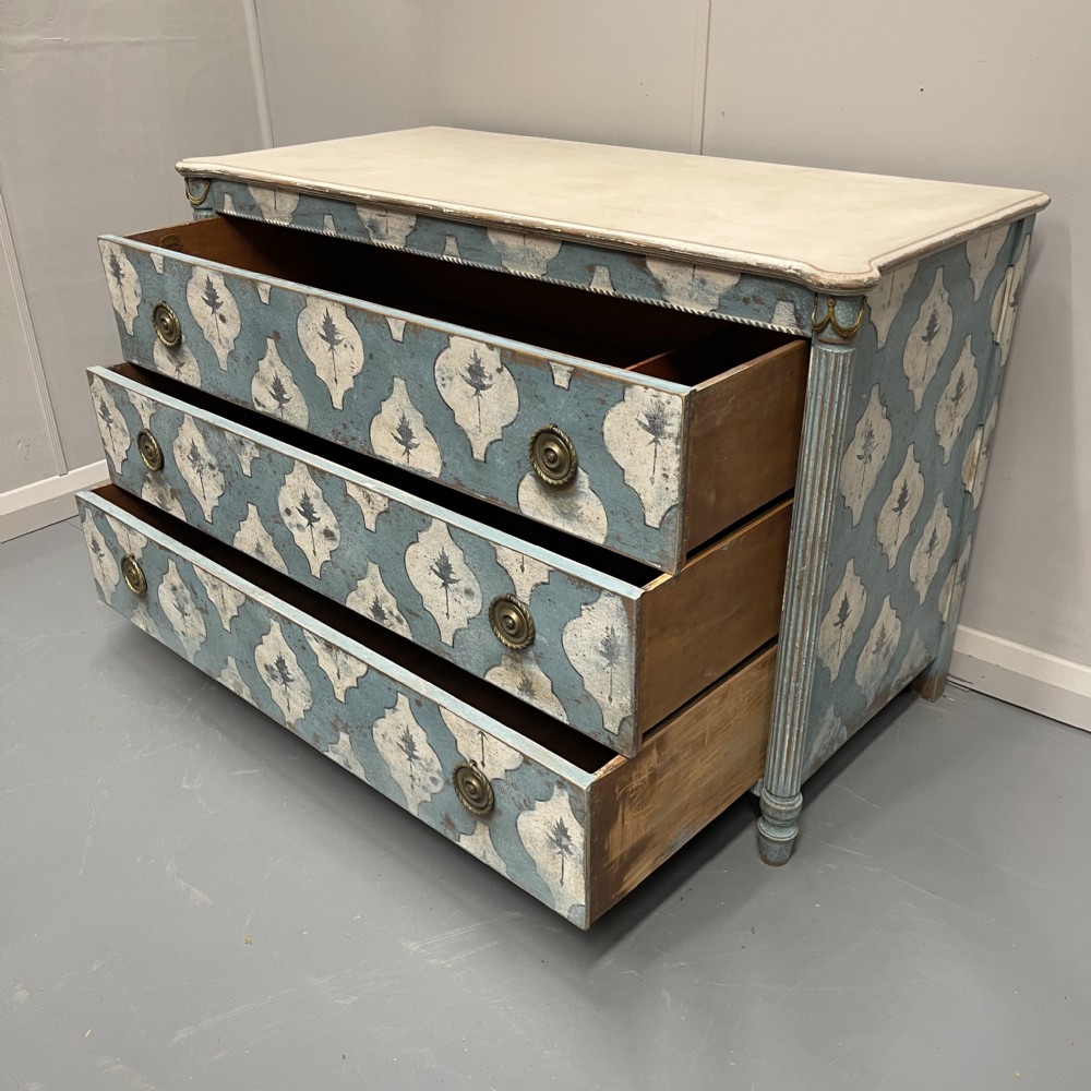 French empire style stencil painted commode  View X