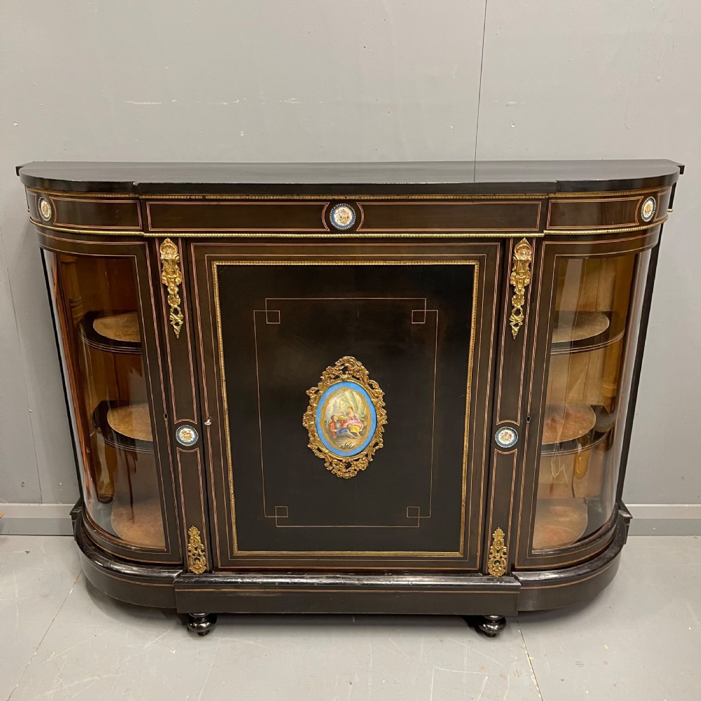 Victorian ebonised and inlaid credenza