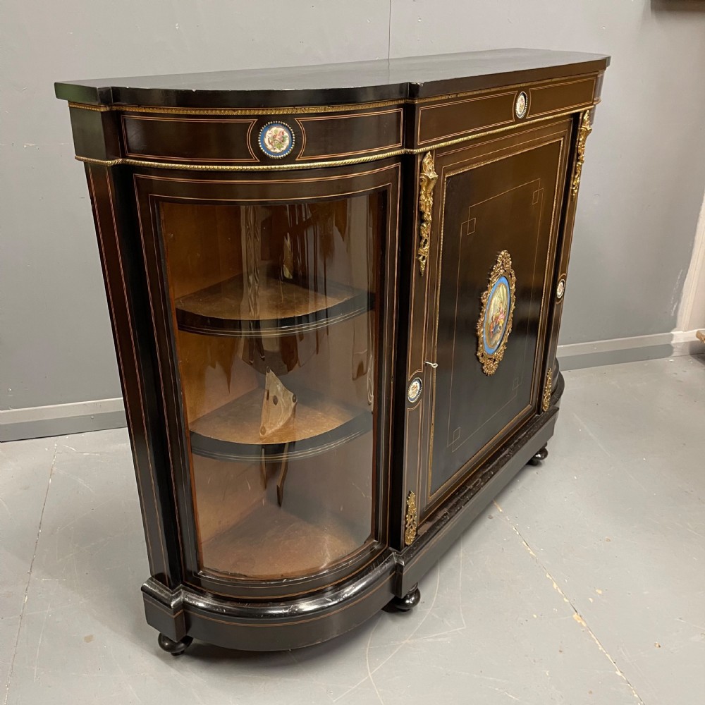Victorian ebonised and inlaid credenza View VIII
