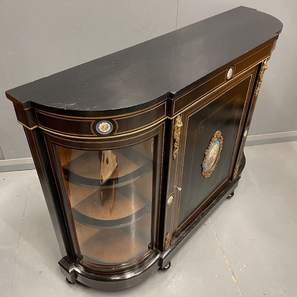 Victorian ebonised and inlaid credenza View IX