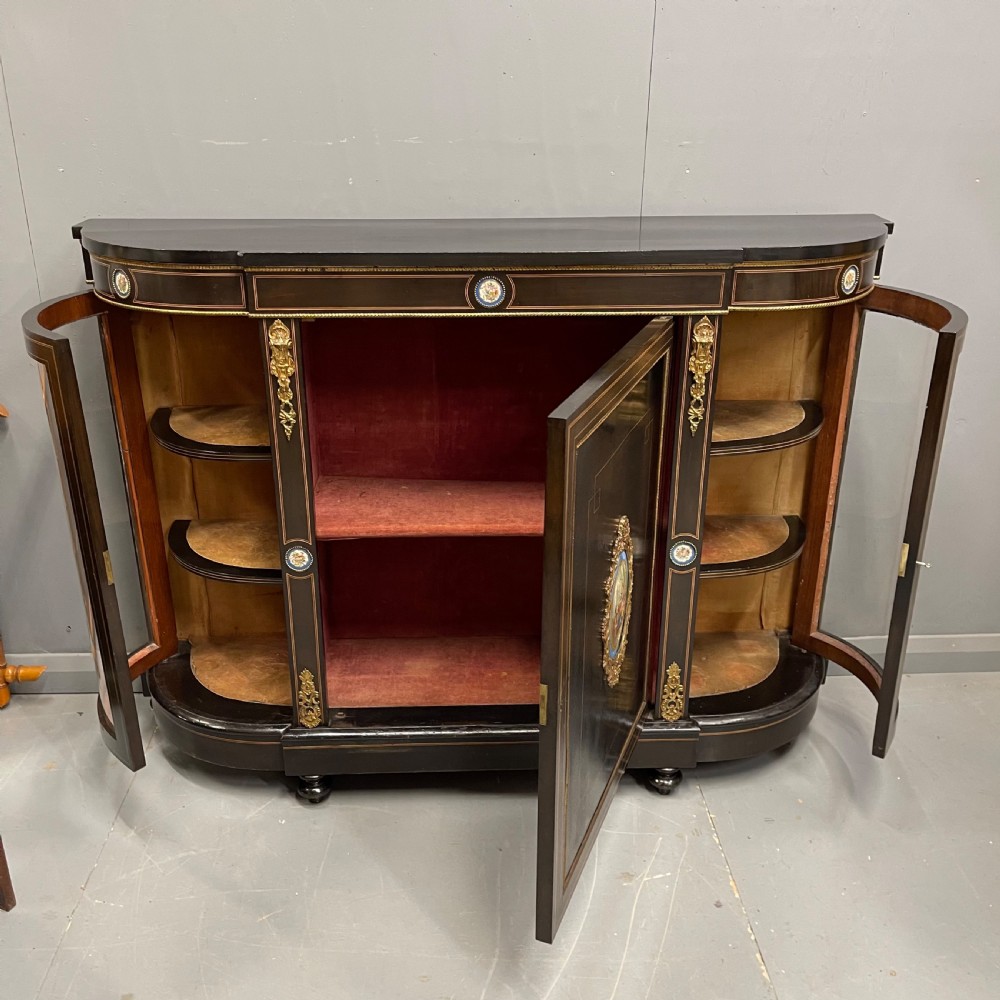 Victorian ebonised and inlaid credenza View X