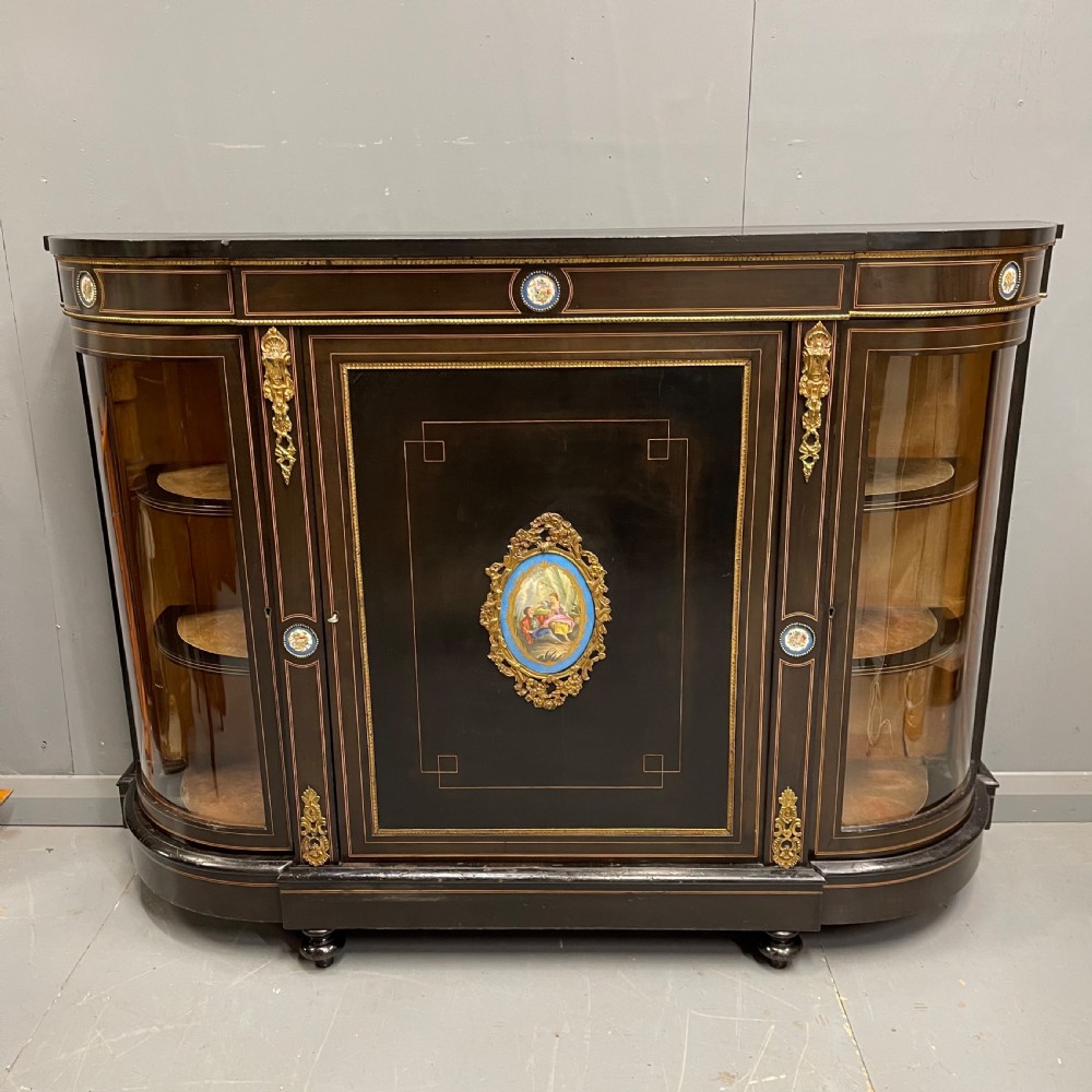 Victorian ebonised and inlaid credenza View XII