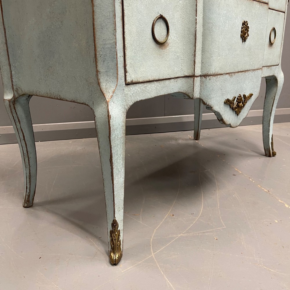 French painted two drawer marble top commode with  View VII