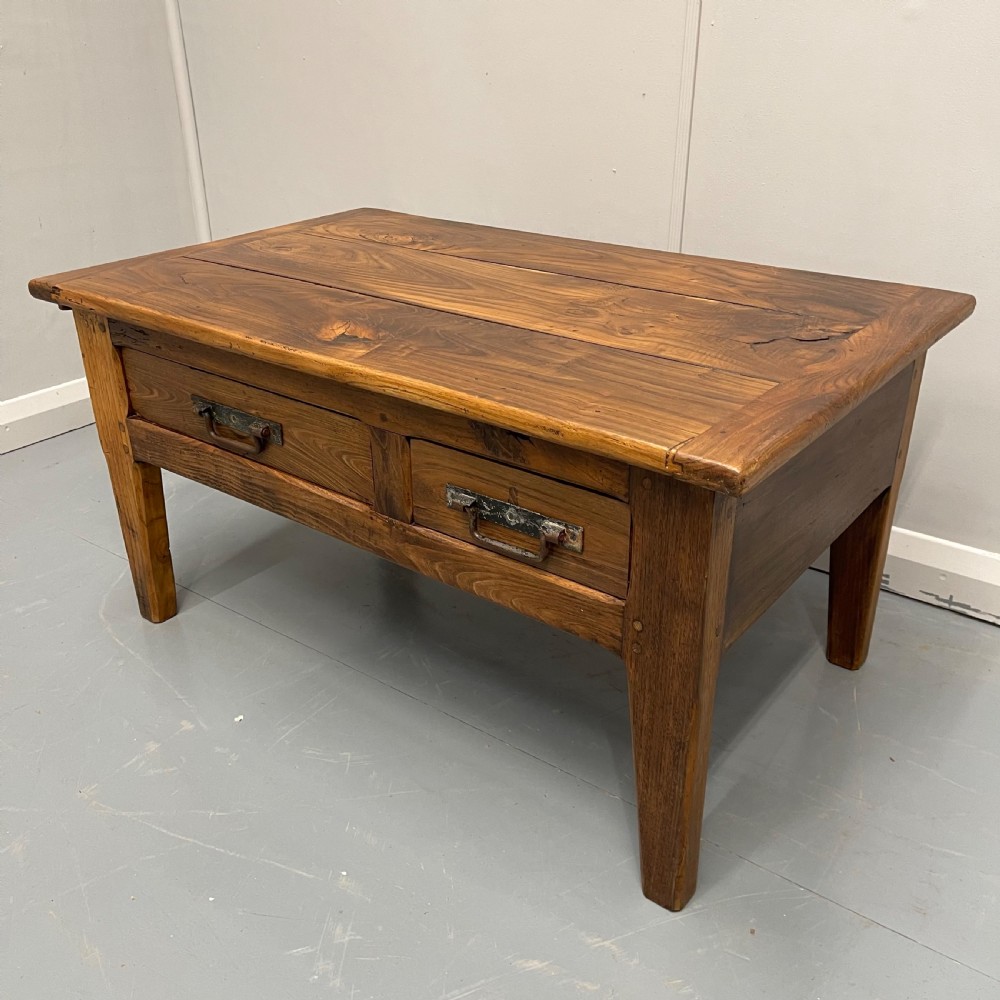 French chestnut coffee table with drawers  View II