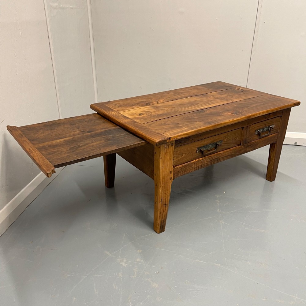 French chestnut coffee table with drawers 