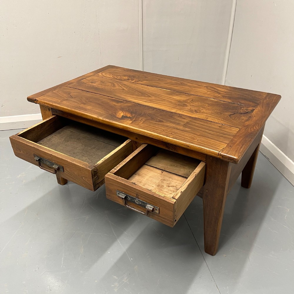 French chestnut coffee table with drawers  View V