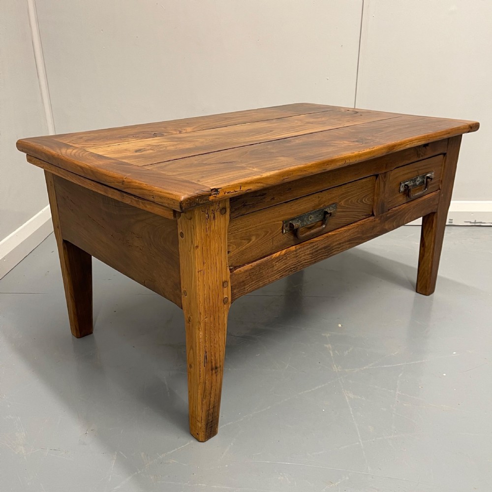 French chestnut coffee table with drawers  View X
