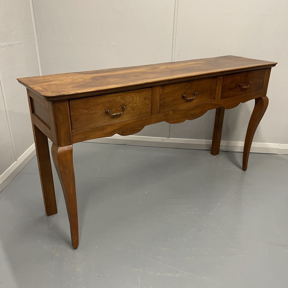 French walnut 3 drawer console server table  View VI