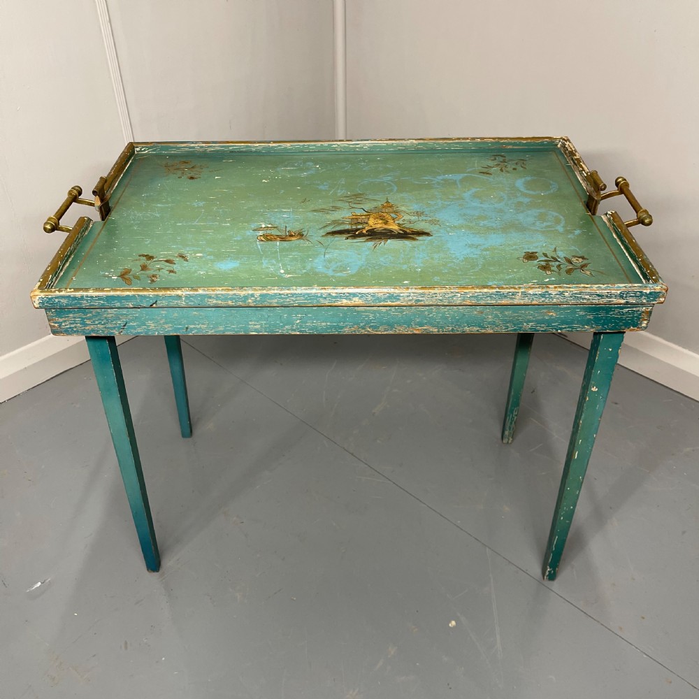 Chinoiserie folding tray side table