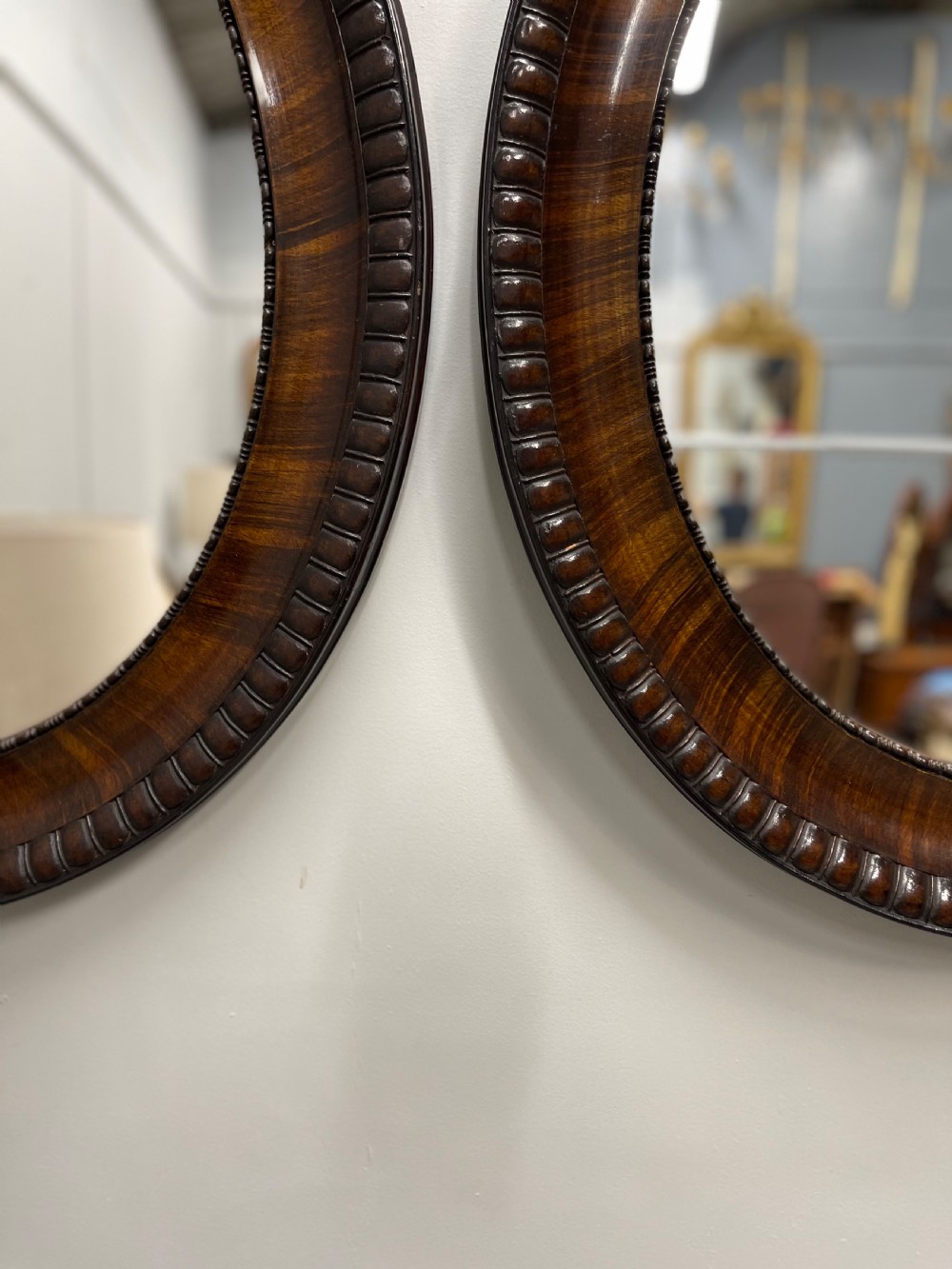 Pair of rosewood oval mirrors  View IV