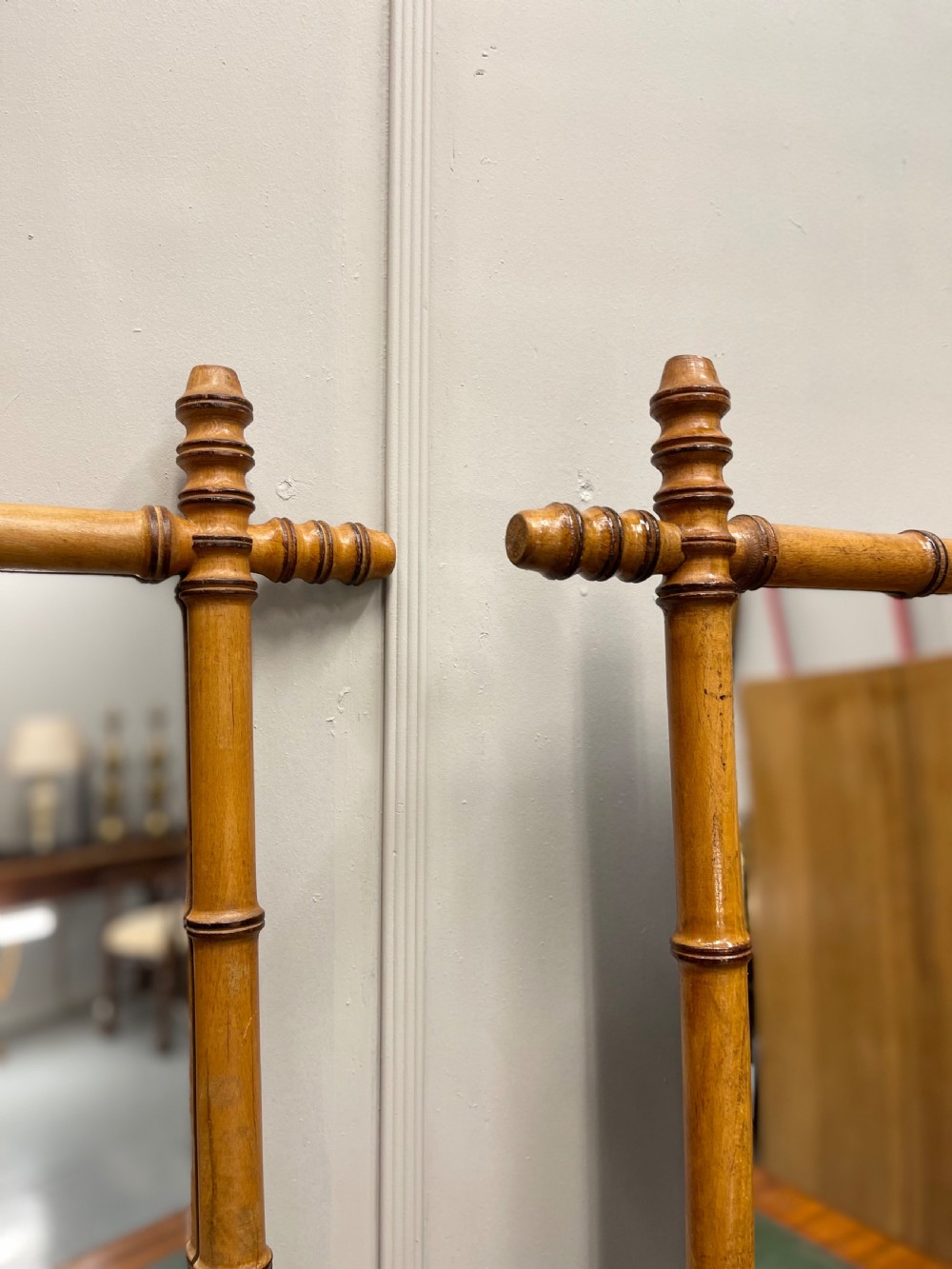 Pair of French faux bamboo mirrors View IV