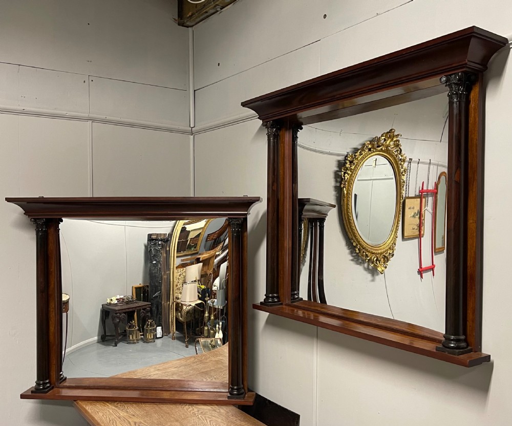Large pair of late Regency overmantle mirrors View II