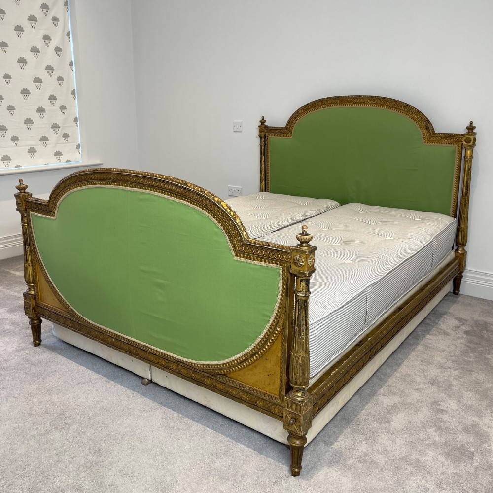 Antique French kingsize gilt bed 