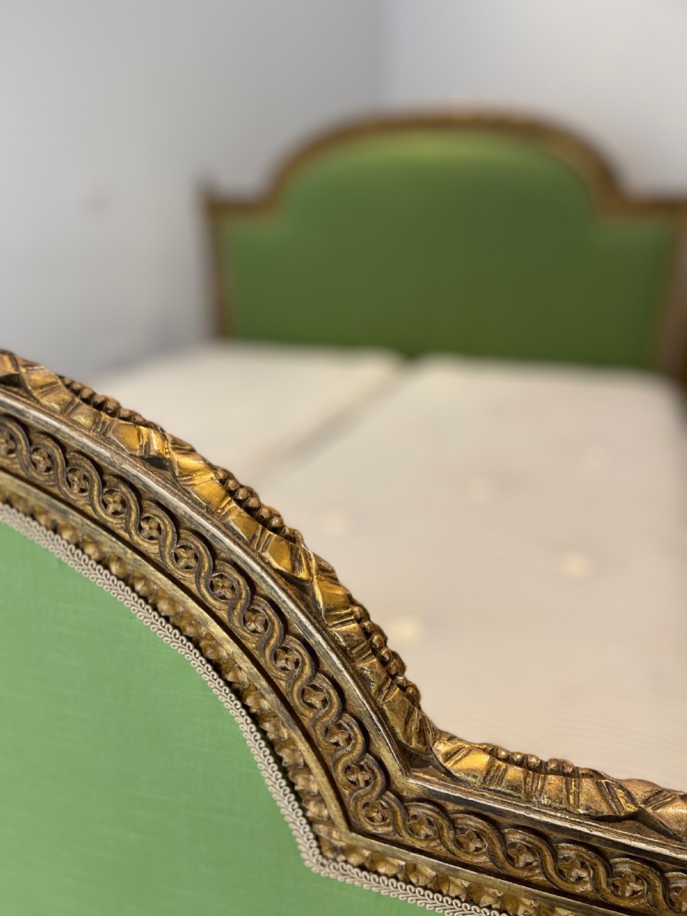Antique French kingsize gilt bed  View V