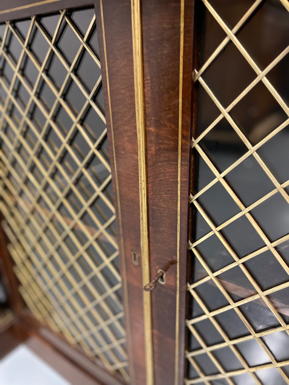 Regency rosewood and brass marquetry two door cabinet View IX