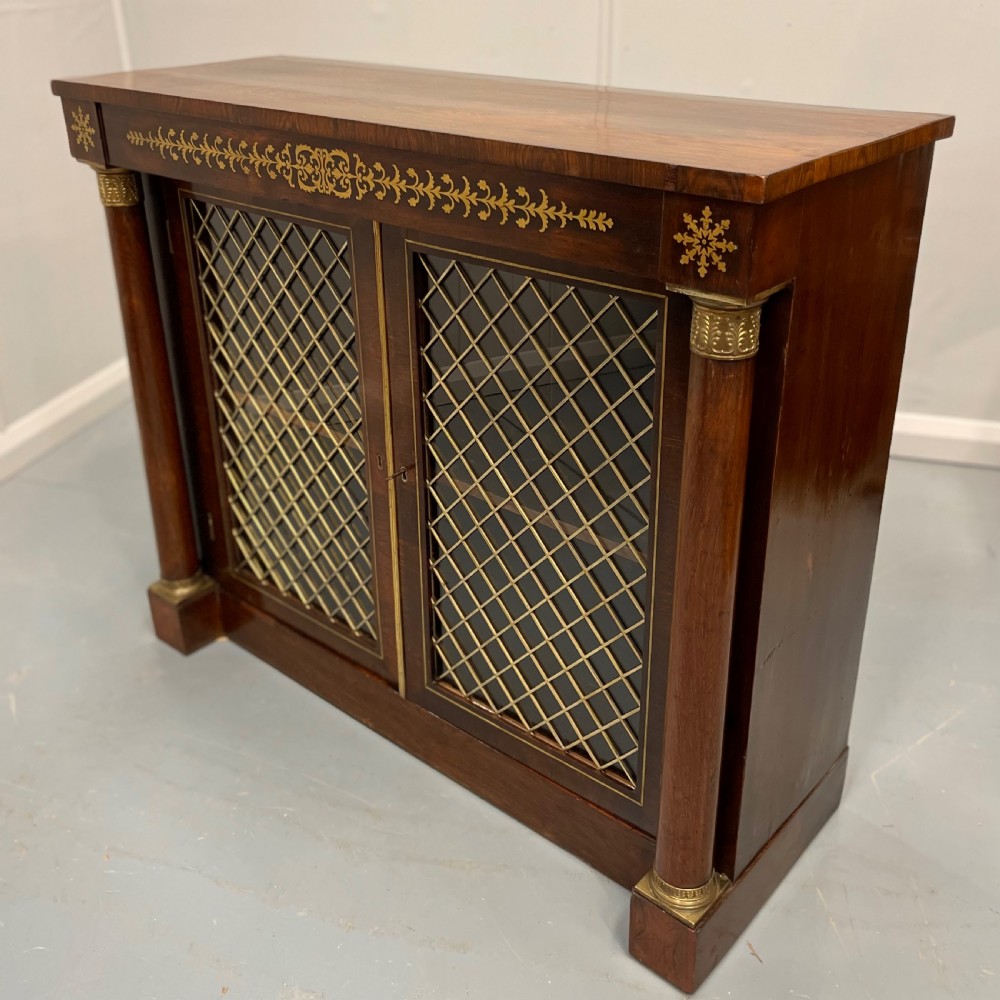 Regency rosewood and brass marquetry two door cabinet View XV