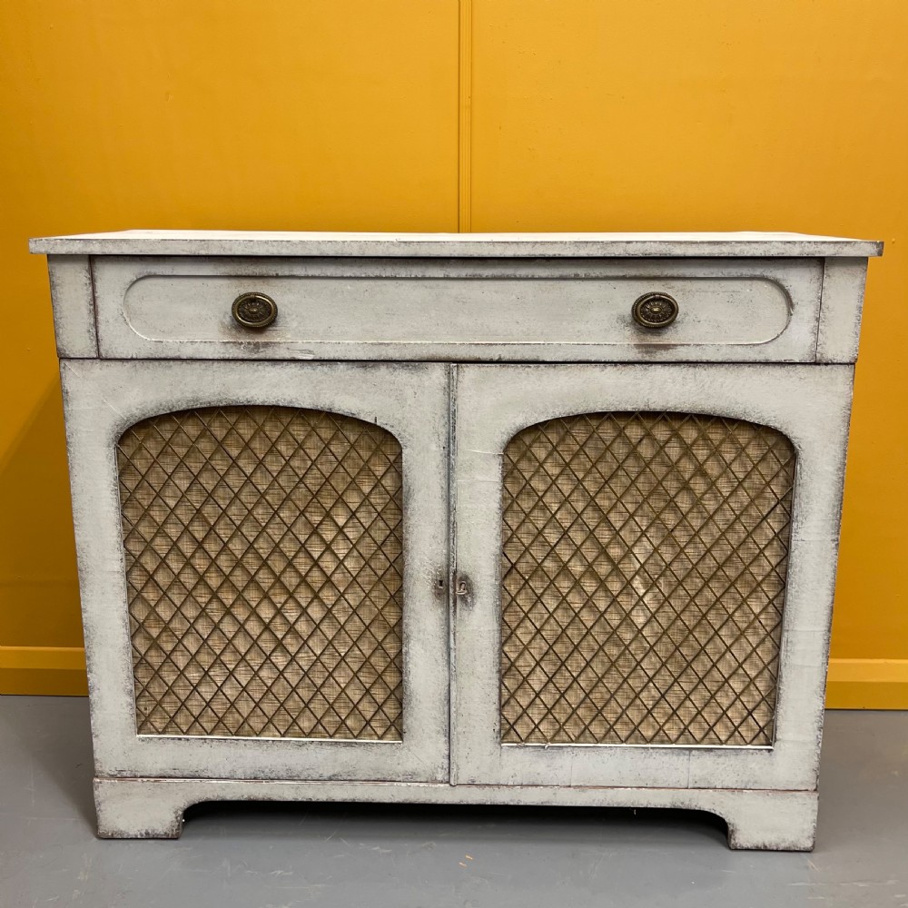 Regency chalk painted chiffonier cabinet View III