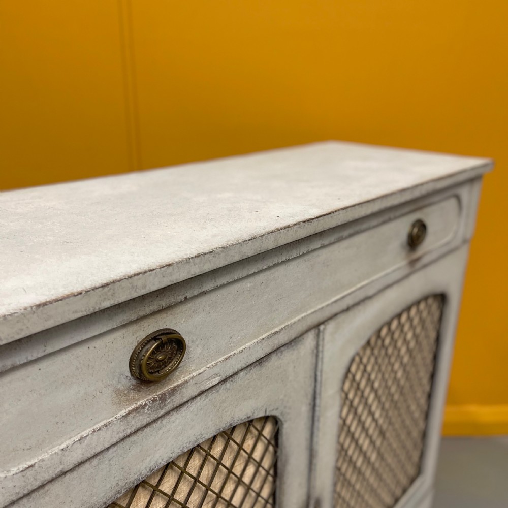 Regency chalk painted chiffonier cabinet View VI
