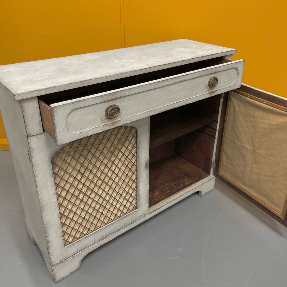 Regency chalk painted chiffonier cabinet View VII