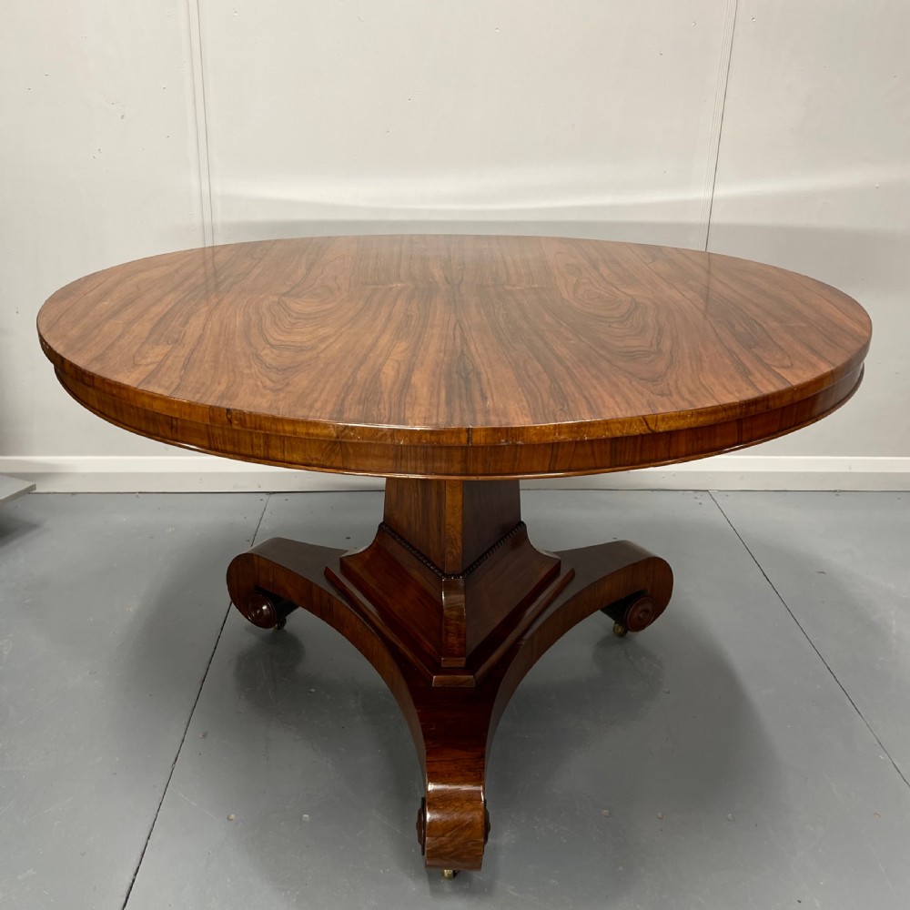 English Regency rosewood round centre table View II