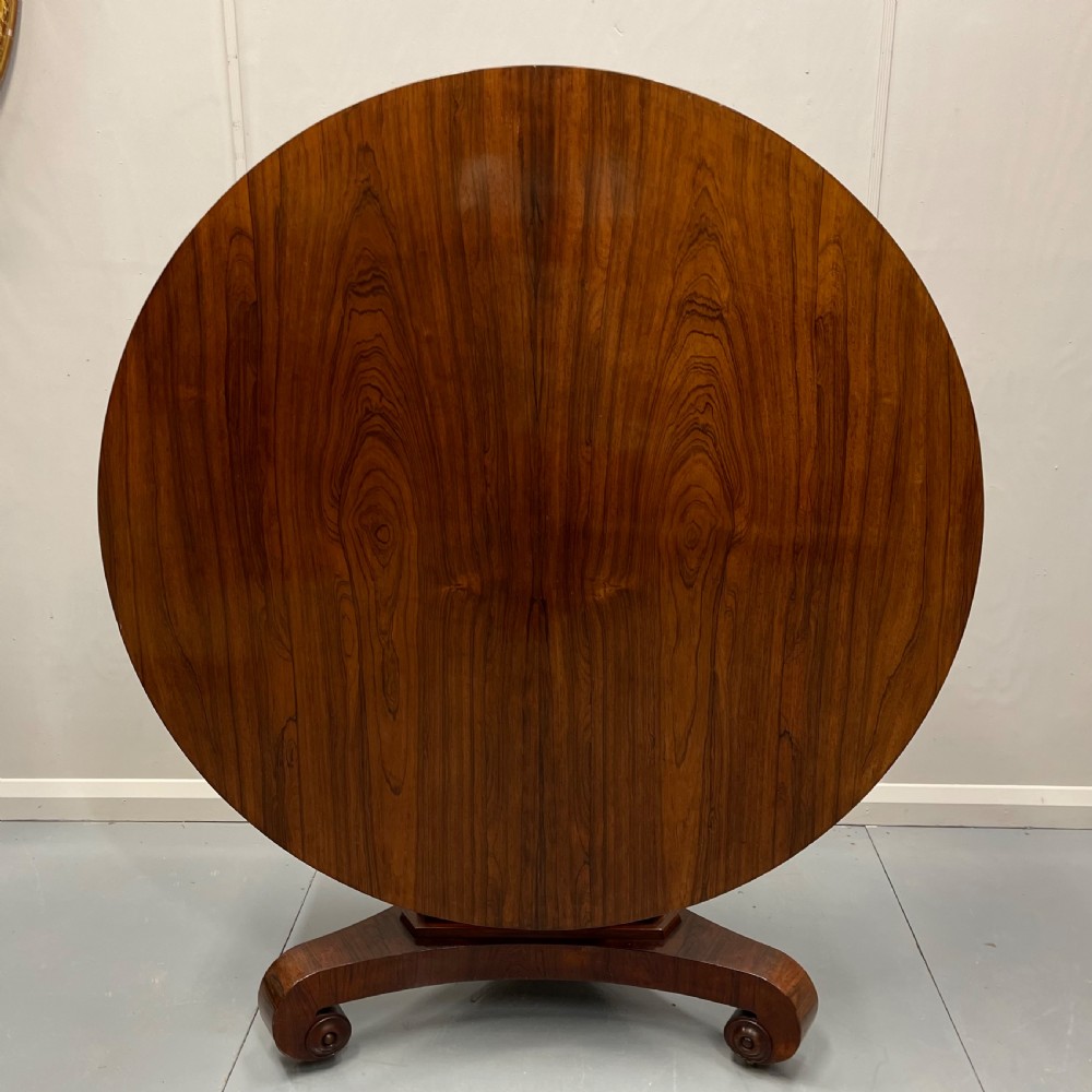 English Regency rosewood round centre table View III