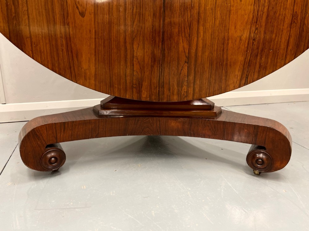 English Regency rosewood round centre table View V