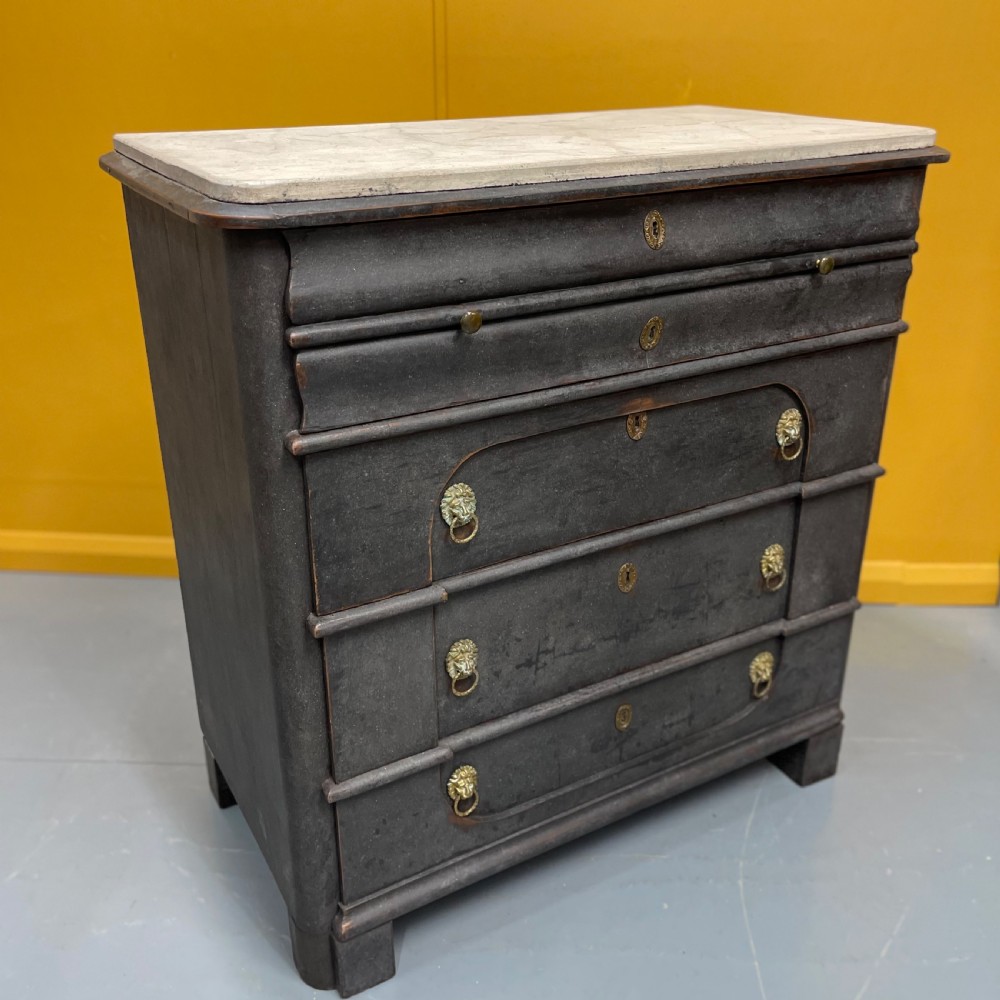 Dutch 18th century painted commode with faux marble top