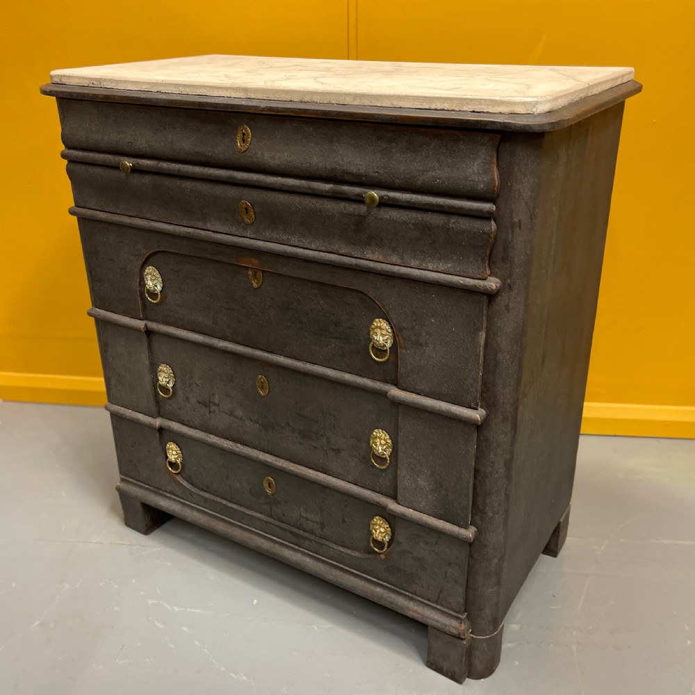 Dutch 18th century painted commode with faux marble top View III