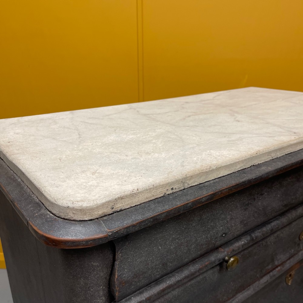 Dutch 18th century painted commode with faux marble top View VI