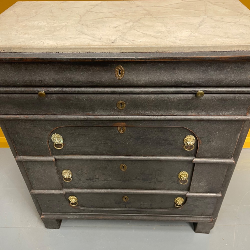 Dutch 18th century painted commode with faux marble top View VIII