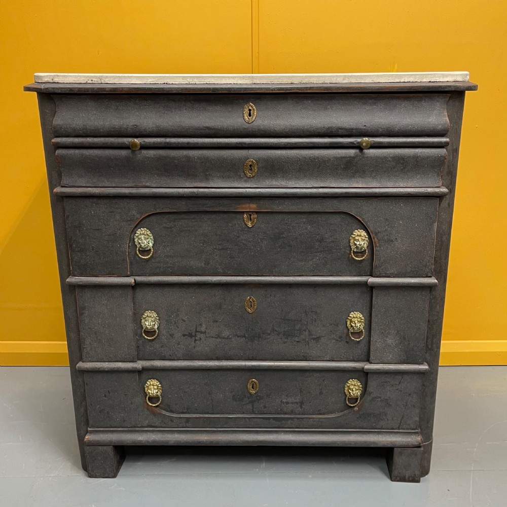 Dutch 18th century painted commode with faux marble top View IX