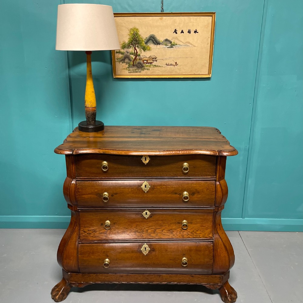 Dutch oak chest of drawers on lions paw feet View III