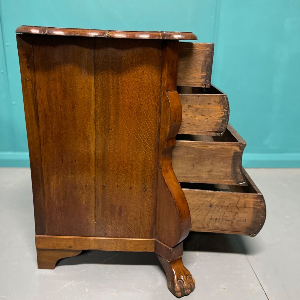 Dutch oak chest of drawers on lions paw feet View V