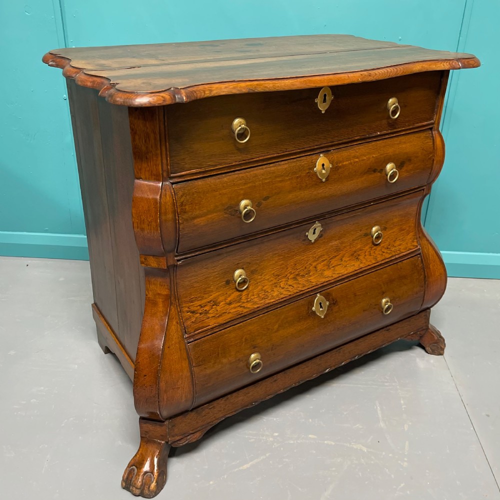 Dutch oak chest of drawers on lions paw feet View IX