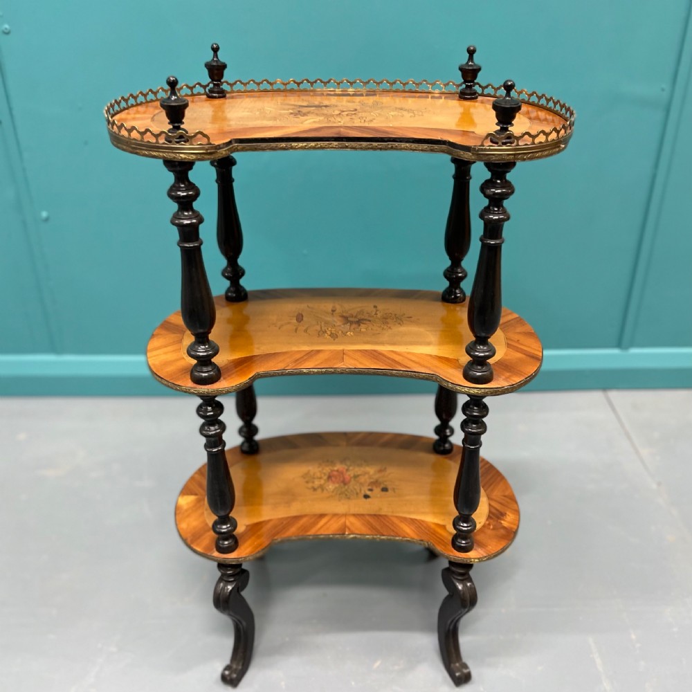 French marquetry 3 tier side table