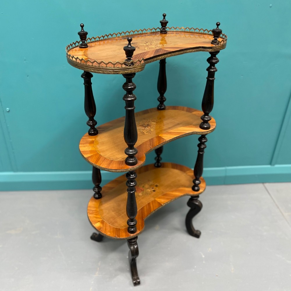 French marquetry 3 tier side table View II